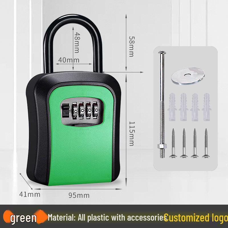 Wall-Mounted Key Lock Box for Temporary Sites with Peephole - No Drill Installation
