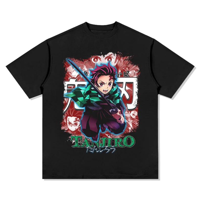 

Demon Slayer Japanese Anime Pure Cotton Tshirt 2026 Summer Unisex Women Anime Enthusiasts Fashion Ventilate Retro Streetwear Shirt S
