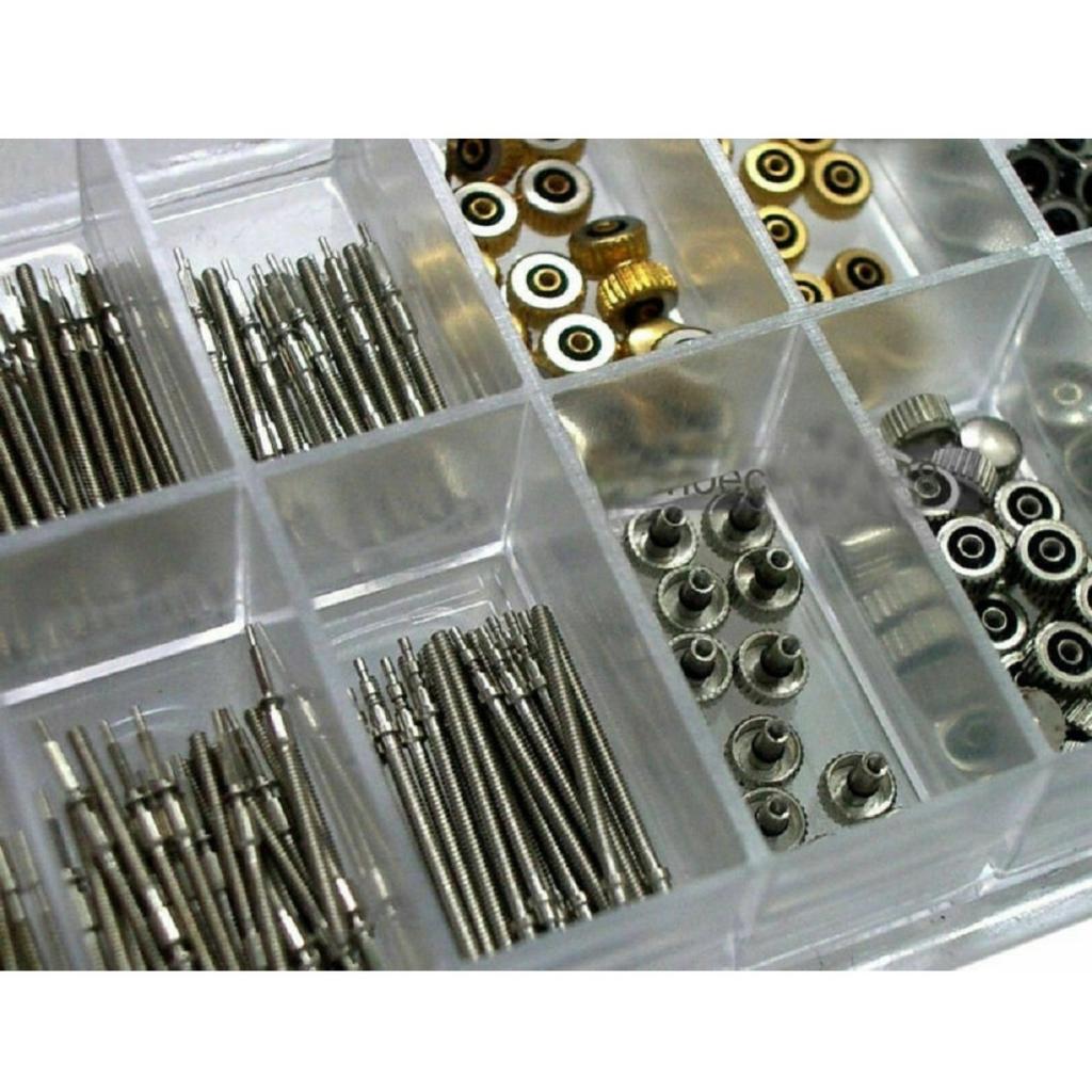 Uhrenkronen Uhrenwelle Box Set Verlängerung + Kronen Zubehör Reparatur Ersatz Werkzeugsatz Uhrenverlängerung
