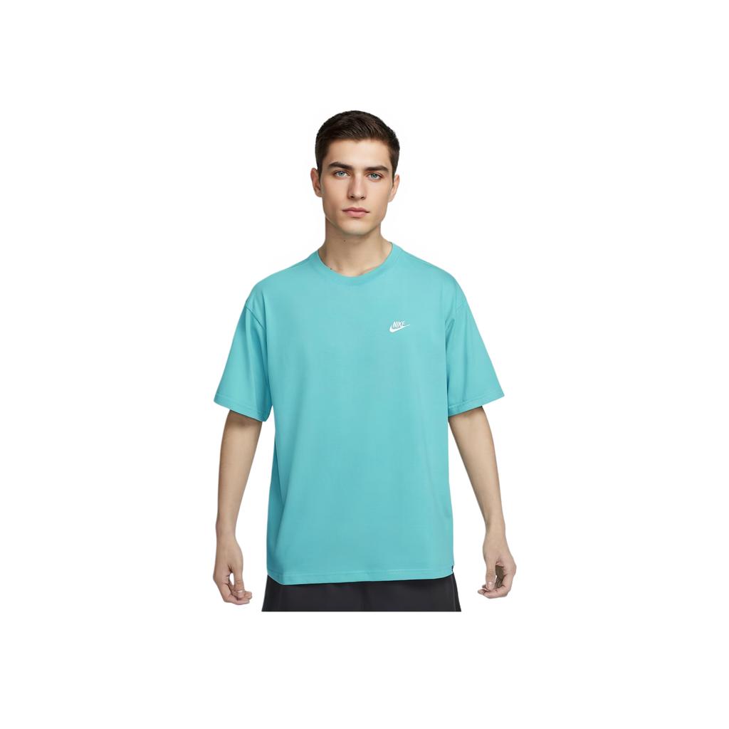 Nike Sportswear Club Solid Color Breathable Small Logo Drop Shoulder Short Sleeve T-Shirt Men Tops Cactus-Green FV0376-345