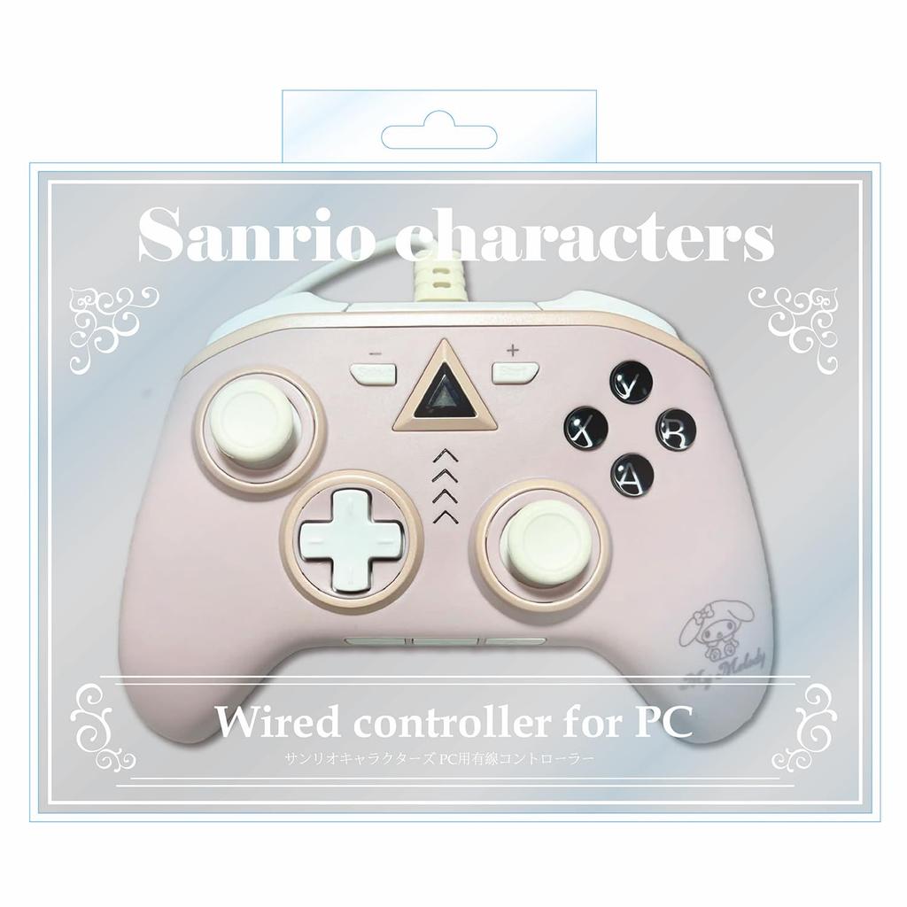 Allone PC Controller featuring Sanrio characters My 16 x 4 x 11 with silicone wired connection Melody, cm, grip, rapid-fire function, only, pink.