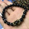 Men's Frosted Tiger Eye Stone Crown Bracelet – Fashionable European & American Beaded Jewelry