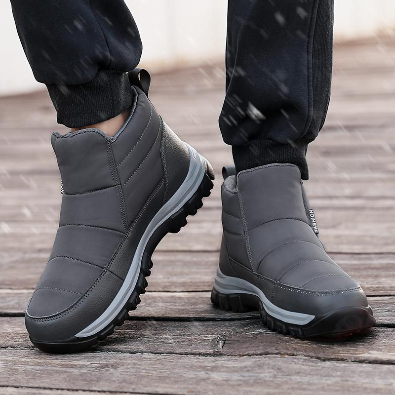 New Warm Plush Men's Snow Boots High Top Men's Boots Non-Slip Outdoor Winter Boots Waterproof Men's Ankle Boots Winter Sneakers
