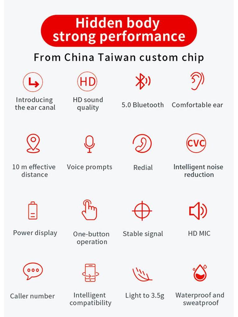 In Stock: Y30 True Wireless Bluetooth 5.0 Earphones with Touch Control and Charging Case.