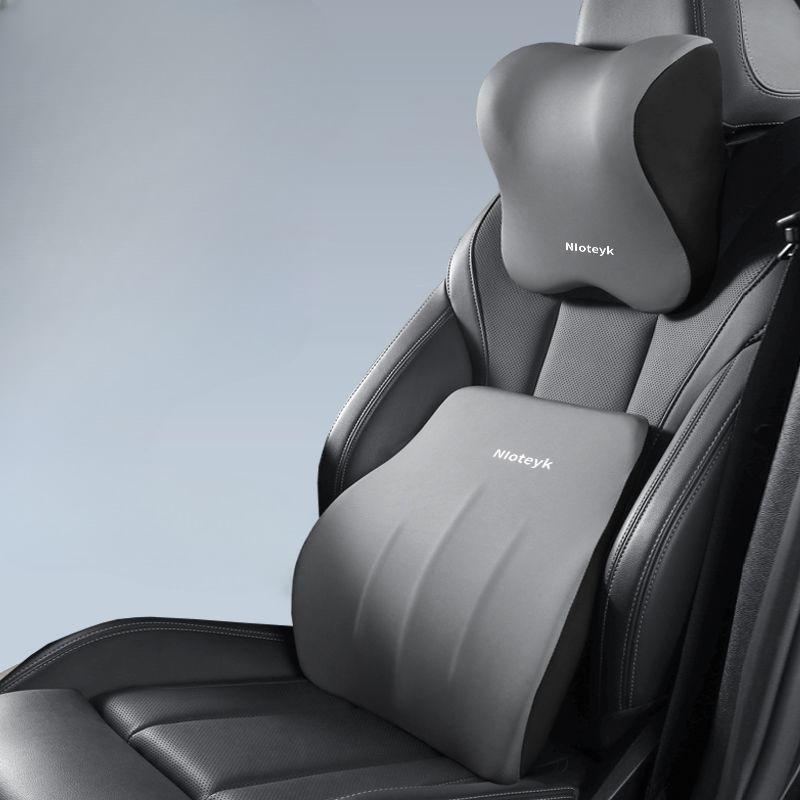 2PCS Car Headrest and Lumbar Support Neck Pillow Set Automotive Memory Foam Office Chair Headrest Fatigue Relief Travel Pillow