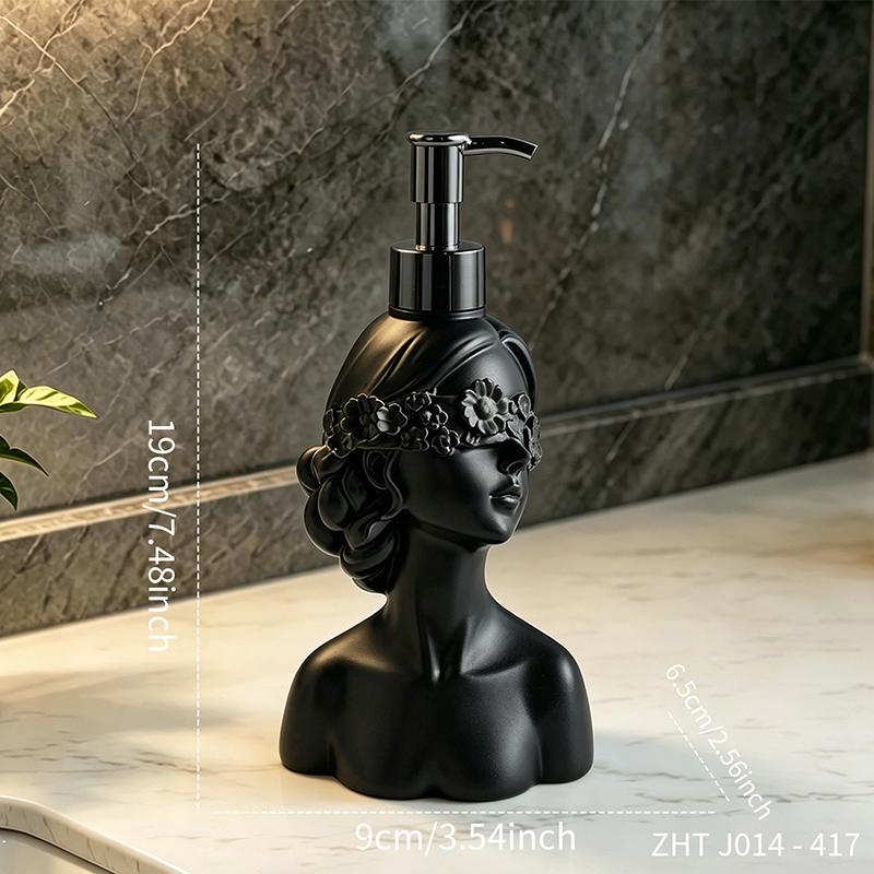 Must-Have Französischer Floraler Augenbinde Dame Büste Harz Seifenspender Pumpe Flasche für Badezimmer Waschbecken Arbeitsplatte Heimdeko Zubehör