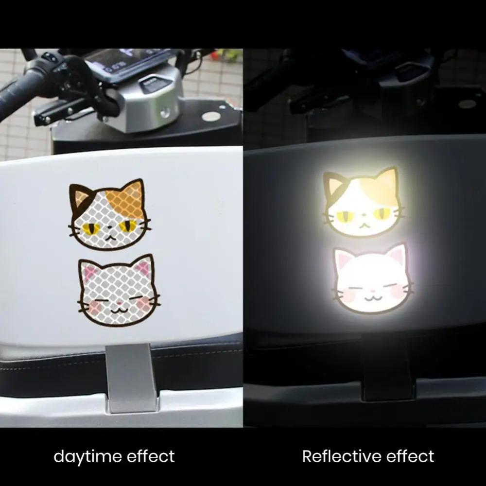 Decoration Stickers Cartoon Cat Reflective Stickers  Electric Car Decoration