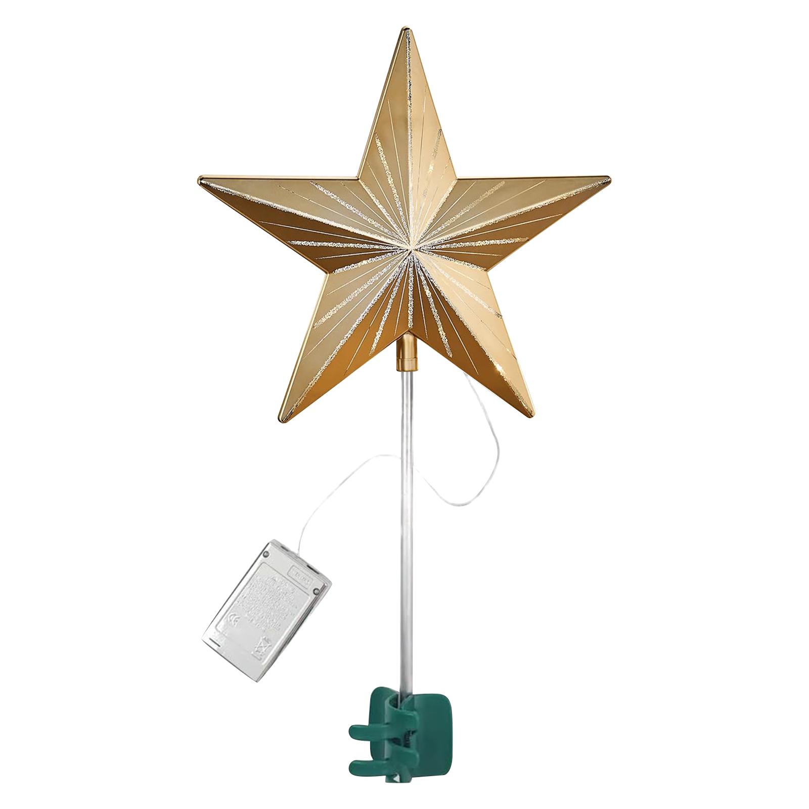 

Night 11in Clip-On Christmas Tree Topper, Illuminated LED Acrylic Star With Sparkling Lights, Glowing Night Light For Holiday Decor One Size золотой