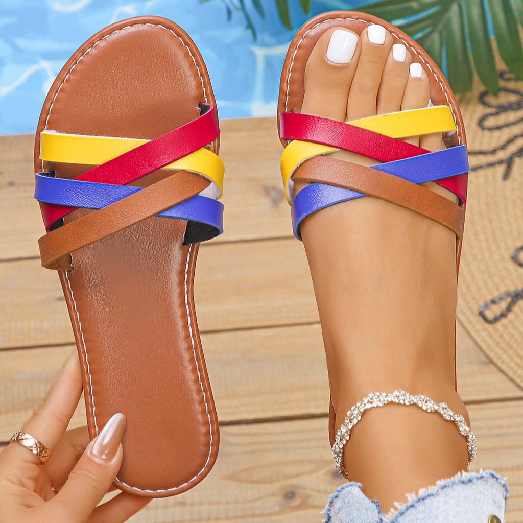 Fashion Women Slippers Outdoor Flat Slip On Sandals Lightweight Anti-slip Women Shoes Comfortable Casual Slippers Home Slides Women