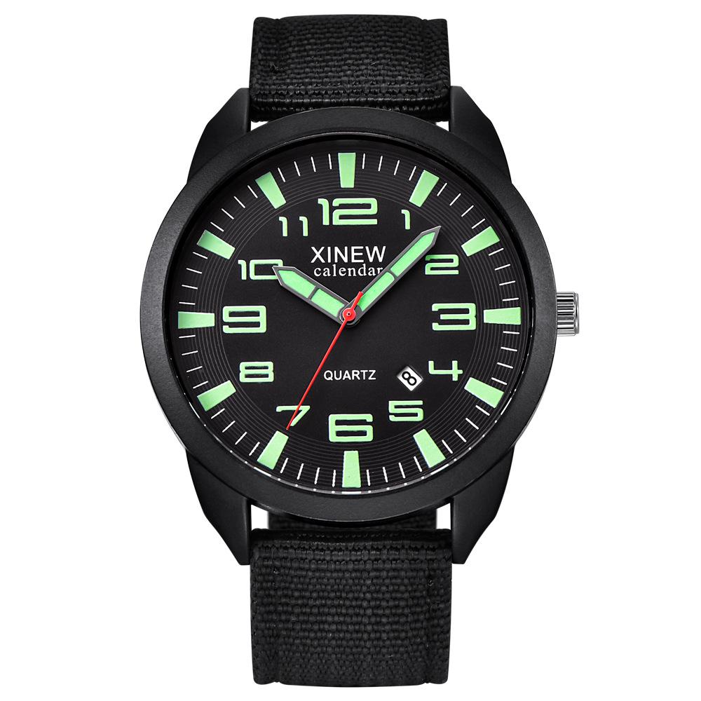 Watch Men's Army Watch Nylon with Calendar Quartz Watch