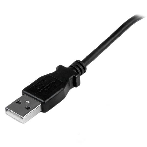 Micro USB - A To Micro B Angled 90° Upwards Cable - 1 M - Black