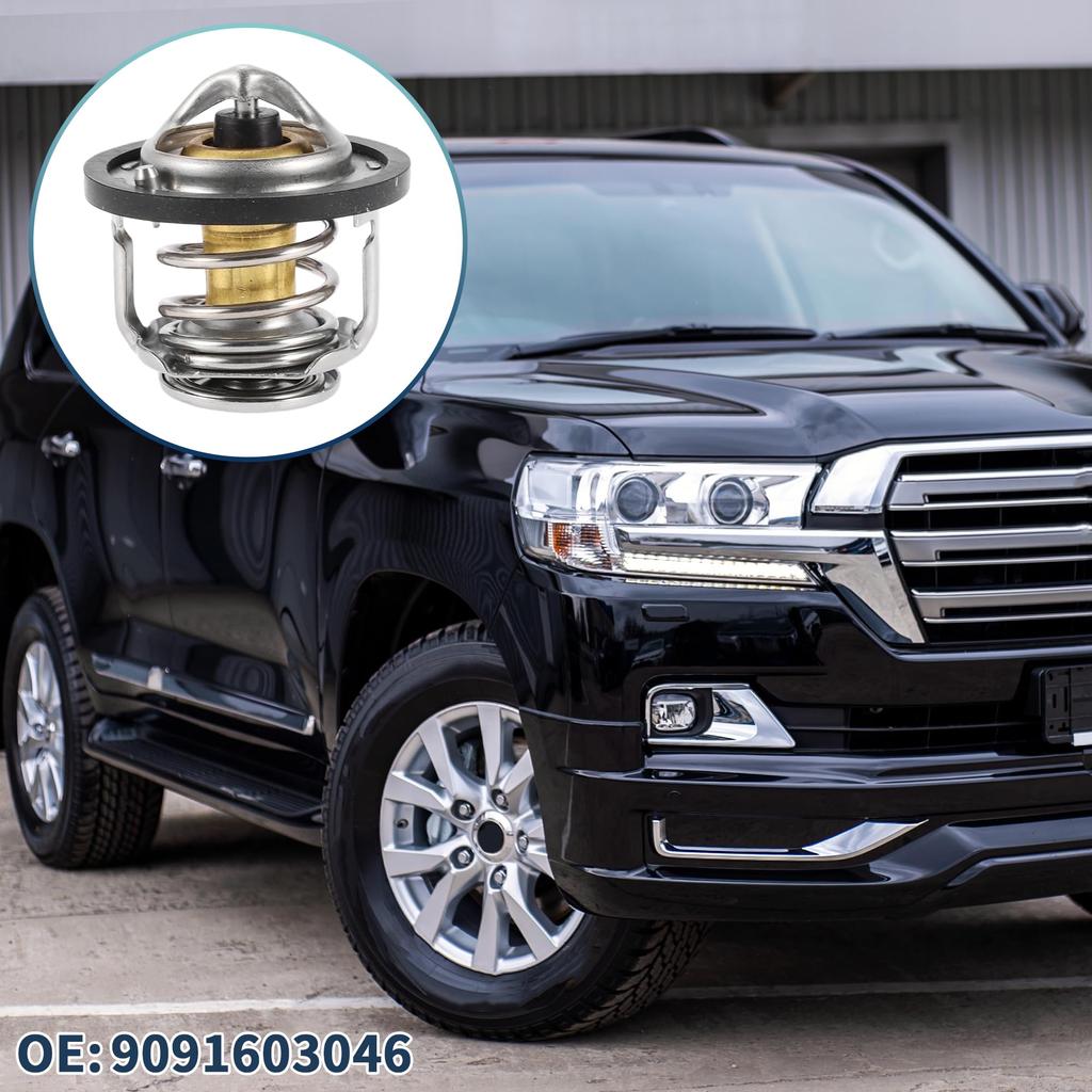 INFINAUTO Car Engine Coolant Thermostat for Toyota Camry Metal Silver 1 Piece Thermostat, 2.2 1991-1996, No. 9091603046, Tone,