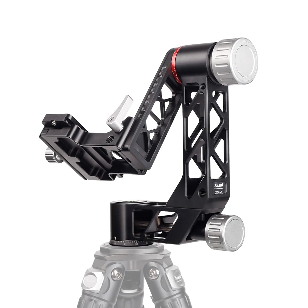XILETU Aluminum Alloy Universal Tripod Head for DSLR Cameras and Supports Panoramic Maximum Weight Capacity of Ideal for Wildlife and Bird Includes