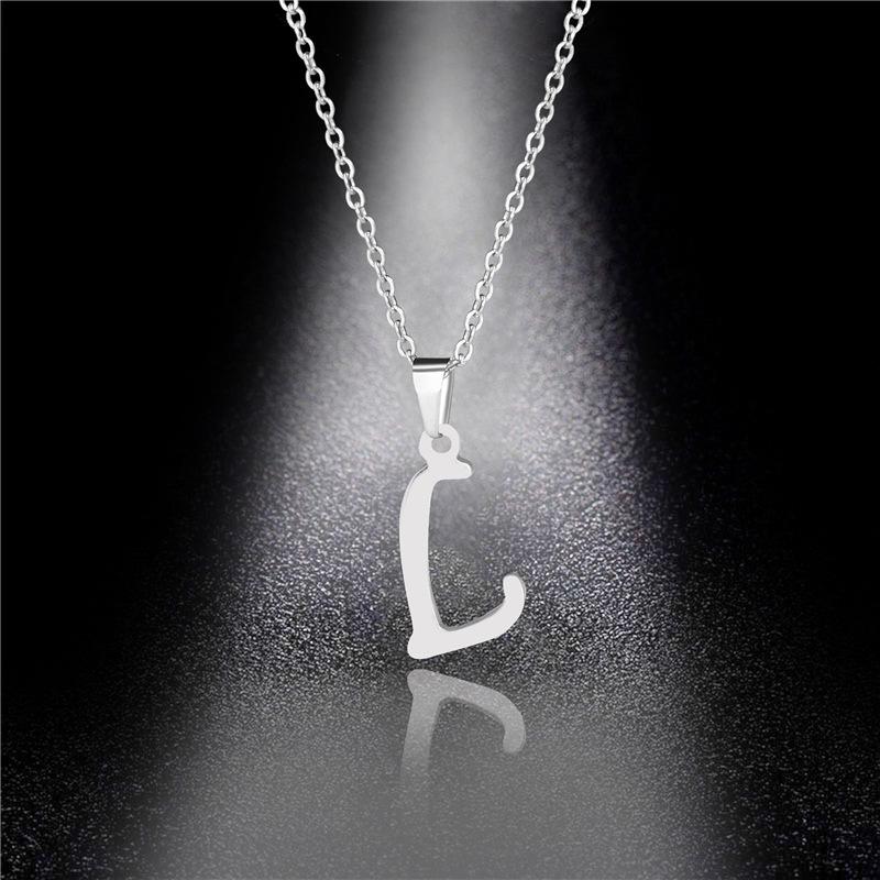 Simple English Letter Necklace Collarbone Chain Women Fashion Jewelry 26 Alphabet Pendant