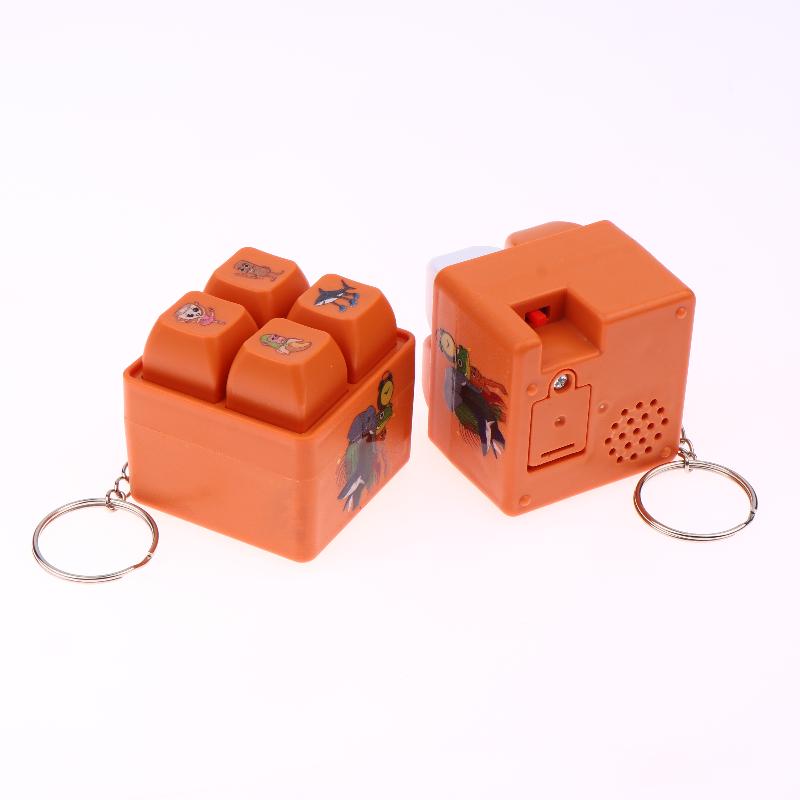 1/2Pcs 4 Button Brainrot Keychain Tung Tung Tung Sahur Sound And Light Toys Anime Stress Relief Keyring Toy Holiday Gifts