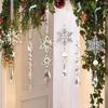 10Pcs Christmas Crystal Snowflake Ornaments Transparent Icicle Xmas Tree Hanging Pendant Christmas Decoration Home New Year 2025