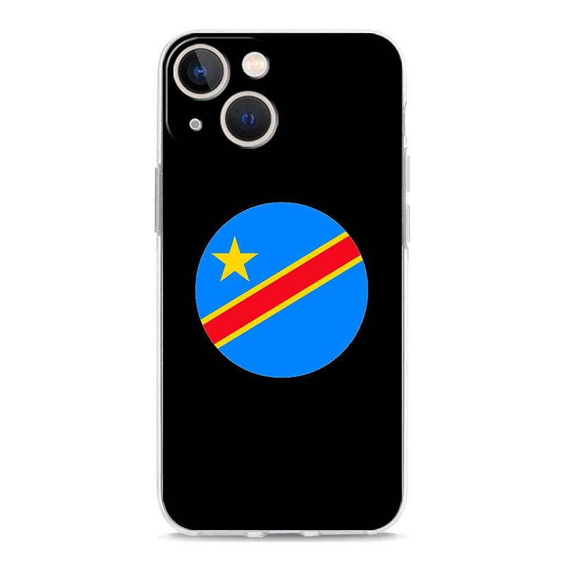 Congo Flag Luxury Transparent Phone Case For iPhone 15 14 13 12 Mini 11 Pro Max XS X XR SE 7 8 Plus Silicone Clear Cover