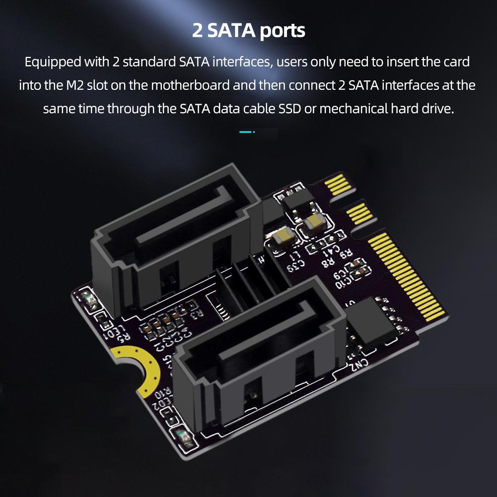 M2 To SATA3.0 Expansion Card PCI-E3.0 KEY A + E WIFI M.2 To SATA Converter Card for NVR/DVR Systems/Industrial Control Machine