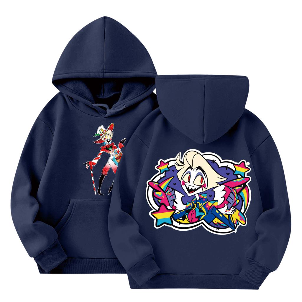 Child Fashion Lightweight Long Sleeve Pullover With Pockets Print Hoodie