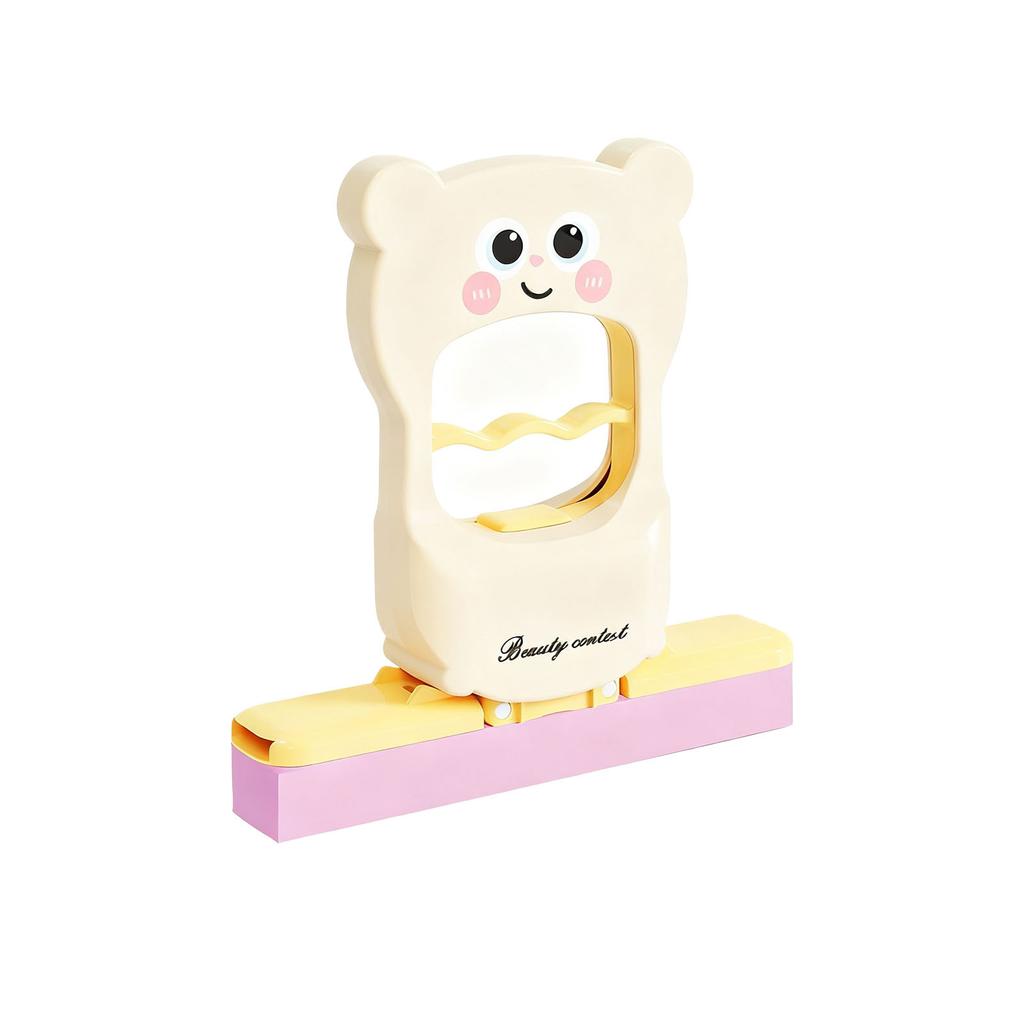 Cute Cartoon Bear Pattern Handheld Mop - Small Self-Squeezing Absorbent Mop, Foldable Microfiber