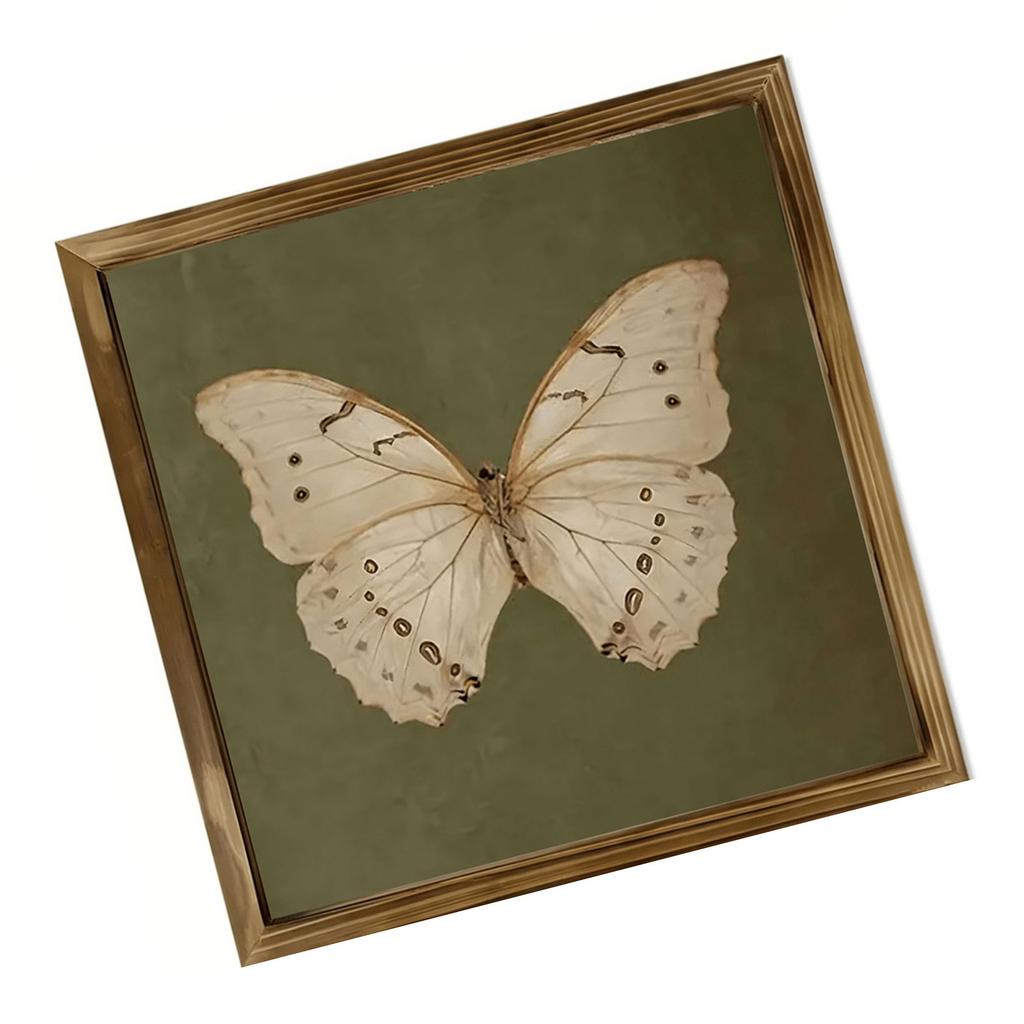 Art Mural Papillon Avec Cadre en Bois Peintures sur Toile Élégantes Affiches Anciennes Montage Facile Pour Chambre à Coucher Espace de Vie