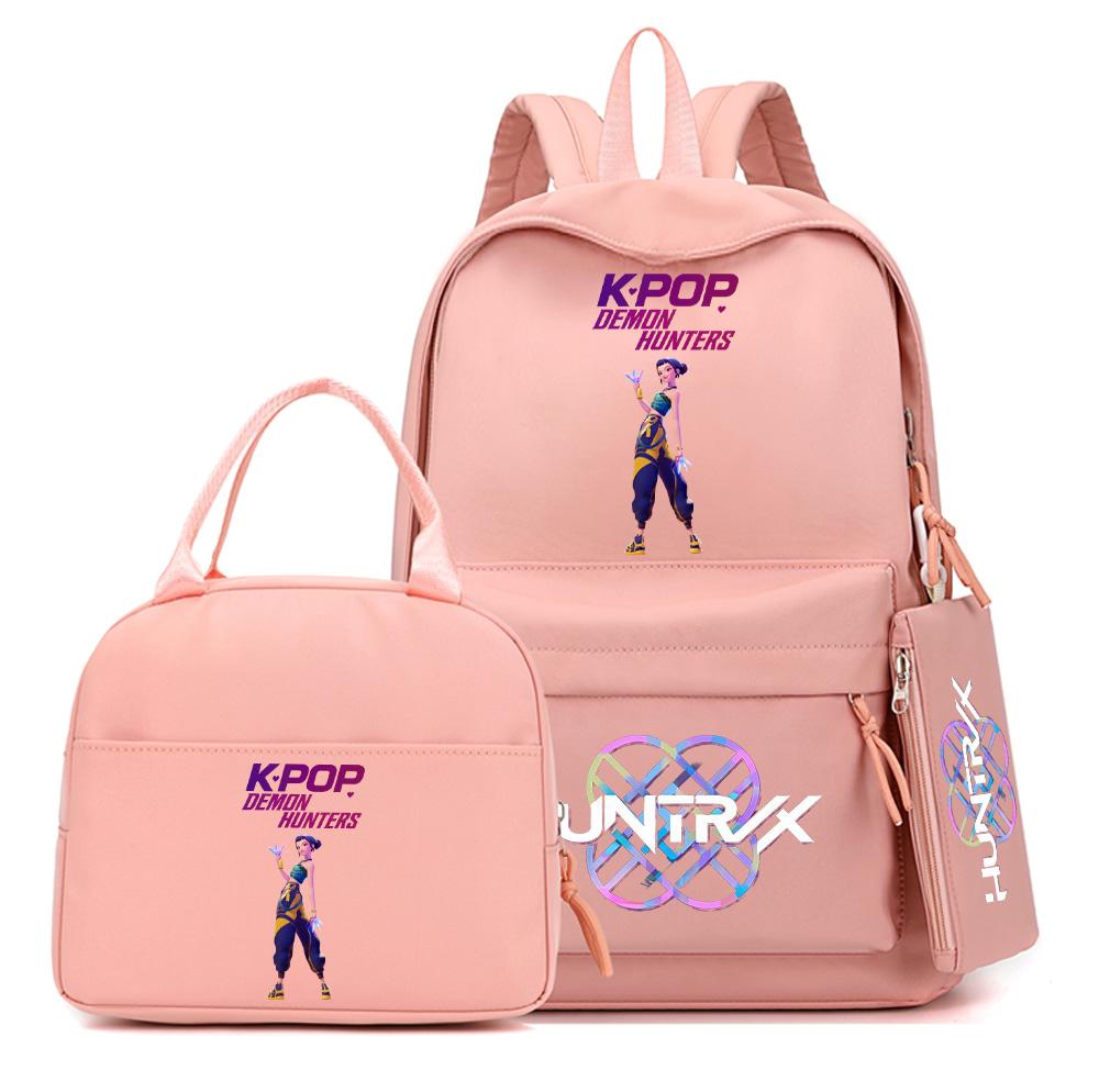 3 Stück/Set Süßer Anime K-Pop Bedruckter Rucksack mit Handtasche Federmäppchen für Teenager Schüler Junge Mädchen Schultasche Bücherrucksack Große Kapazität Reisetasche
