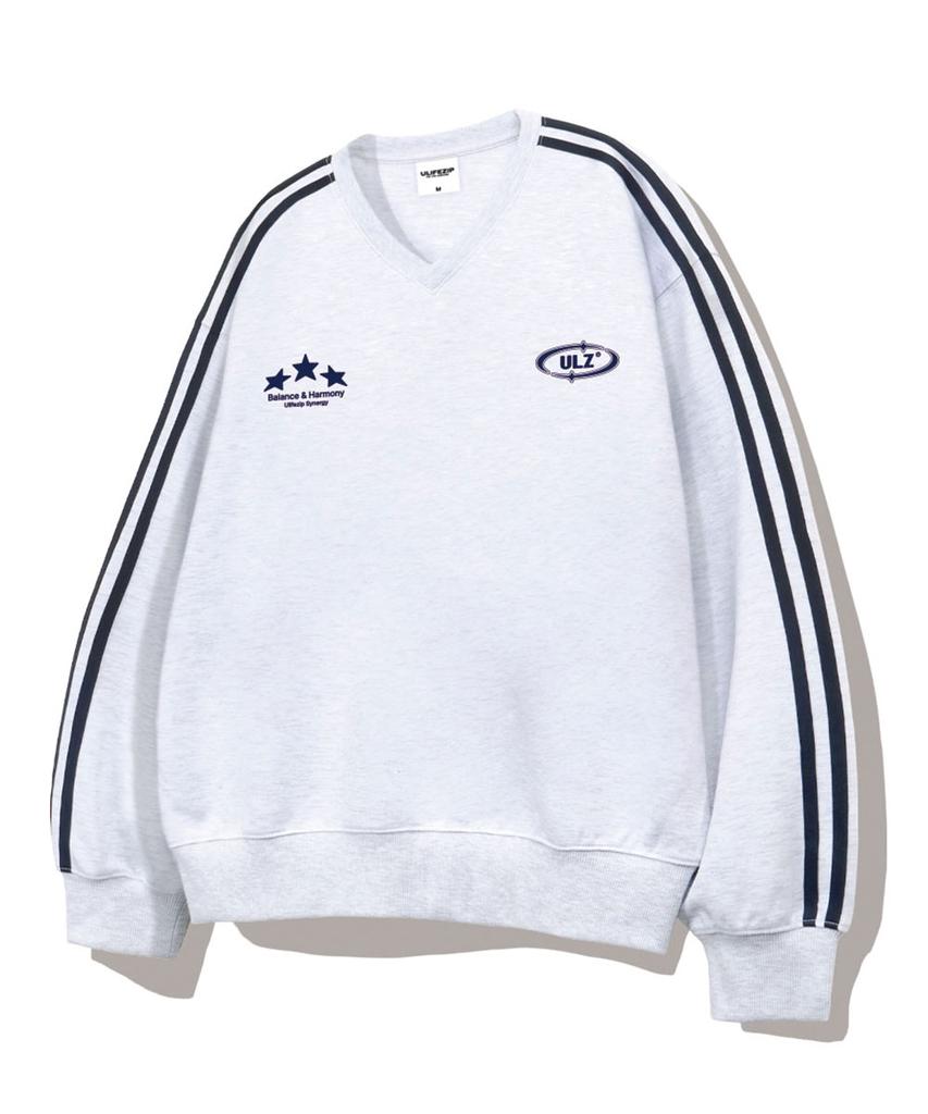 ULIFEZIP Sporty Synergy Oversized Track V-Neck Sweatshirt 5 Colors [Ulzv_4003]
