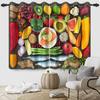 2pcs/set Fruits Vegetables Window Curtain Rural Farm Food Home Bedroom Living Room Decoration Blackout Polyester Fabric Curtains