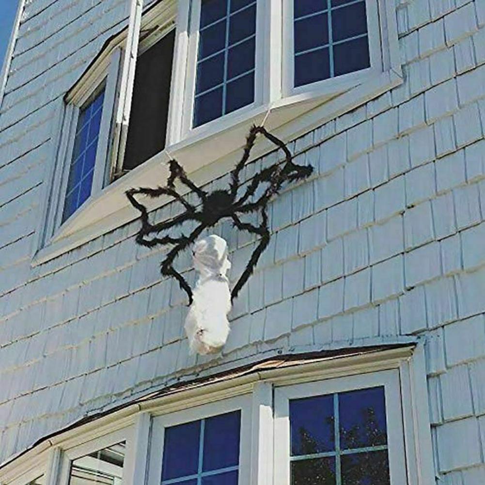 200cm Hairy Giant Spider Halloween Decoration Festival Prop Haunted House Party Indoor Outdoor Huges Black Spider Decor 2024 New