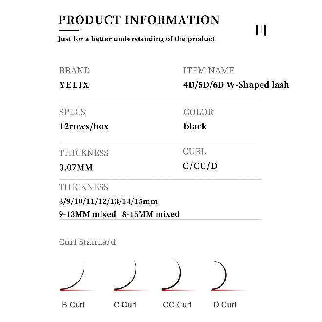 Yelix Cilios 5D W Shape Eyelash Extensions 4D/6D/8D Premade Volume Fans Natural Soft Automatic Flowering Lash Makeup Supplies