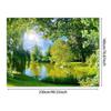 2D Flat Printing Summer Park Lake Tapestry, Green Nature Landscape Wall Decor