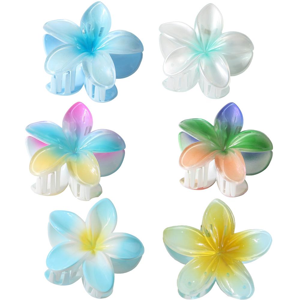 6 PCS Set Large Floral Hair Claw Clips - Sweet & Simple Style, Non-slip Grip for Women and Girls, Perfect for Ponytails & Updos Hair Accessories