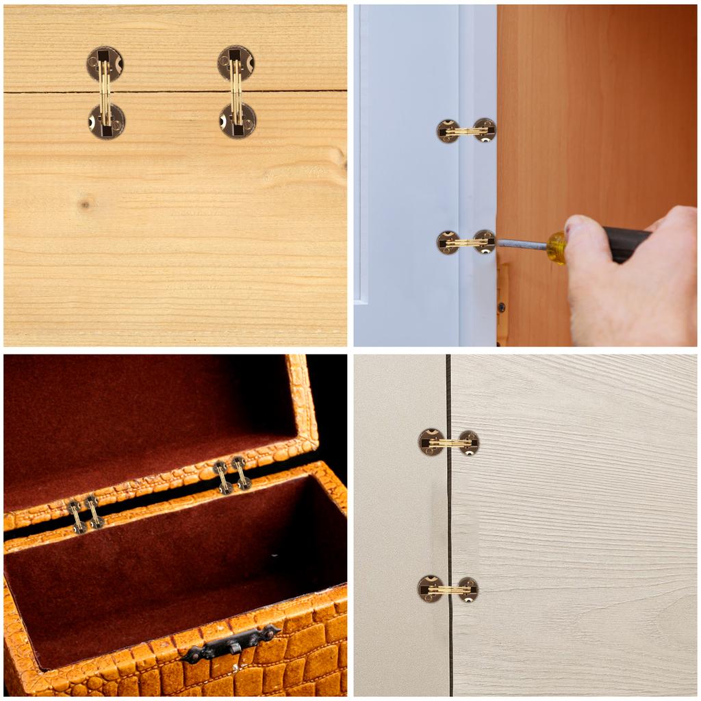 10/8 Stück Versteckte Messing-Zylinderbänder 8/10mm Öffnungswinkel 180 Grad Verdeckte Möbelbänder für DIY Schmuckschatulle Handarbeit