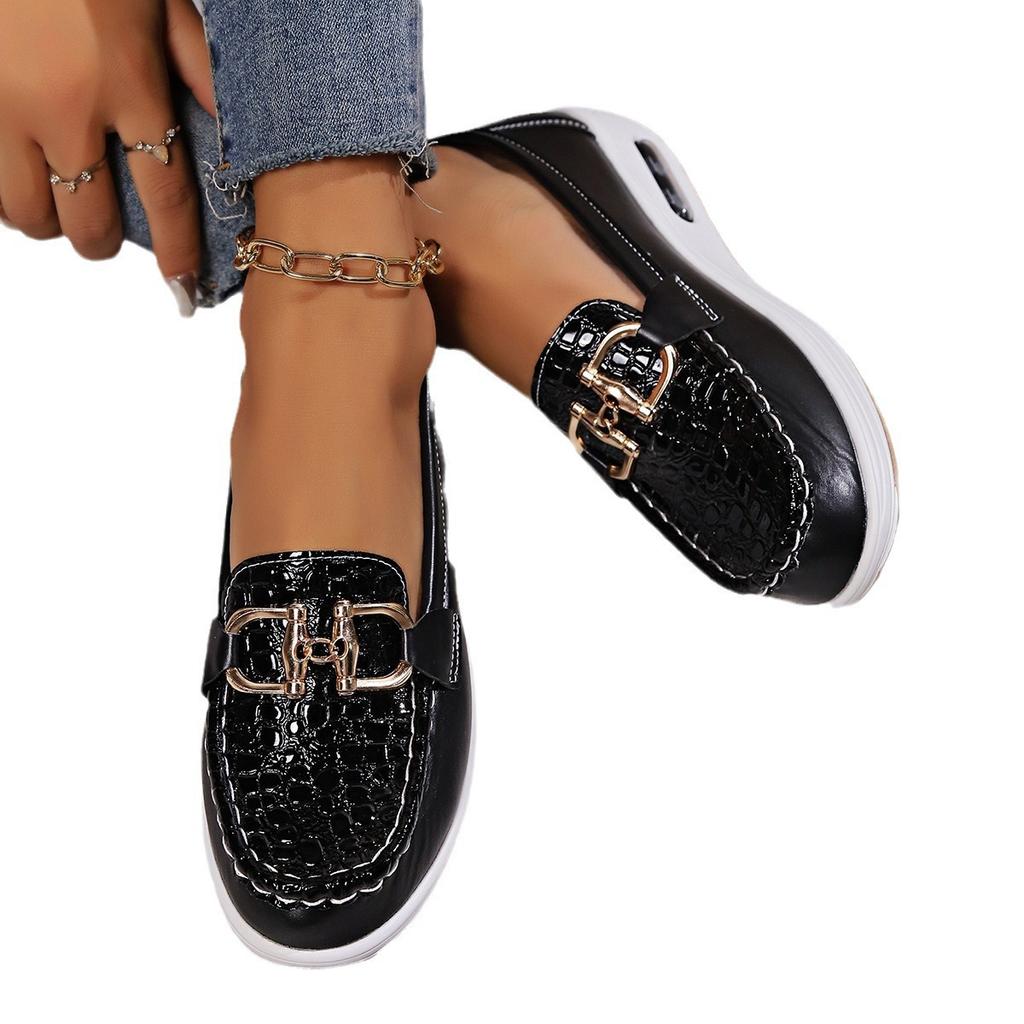 Damskie codzienne buty na koturnie na platformie Wiosna Jesień Designerskie wygodne mokasyny do chodzenia Modne wsuwane trampki