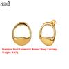 Effie Queen Edelstahl 18 Karat Gold Geometrische Runde Creolen Einfacher Schmuck für Damen Bankett Party Geburtstagsgeschenk STKE08