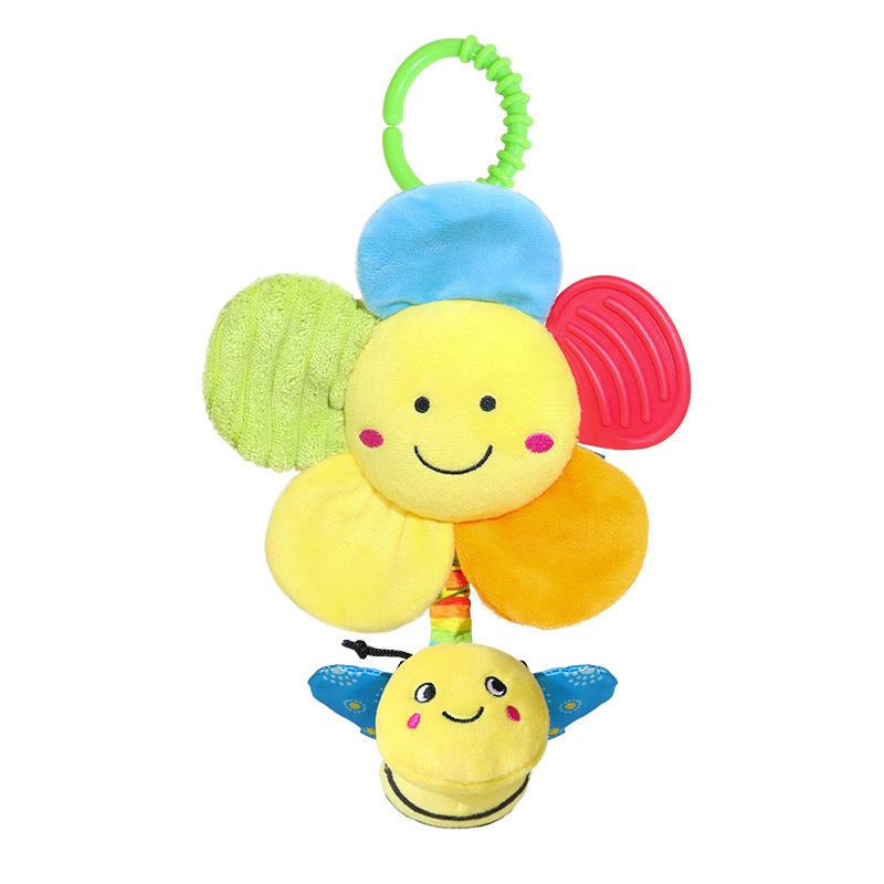 

Plush Baby Shaking Cute Flower Pendant Sunflower Bed Trailer Handbells Plaything Rattles Plush Infant Development Plaything For Newborn Gifts