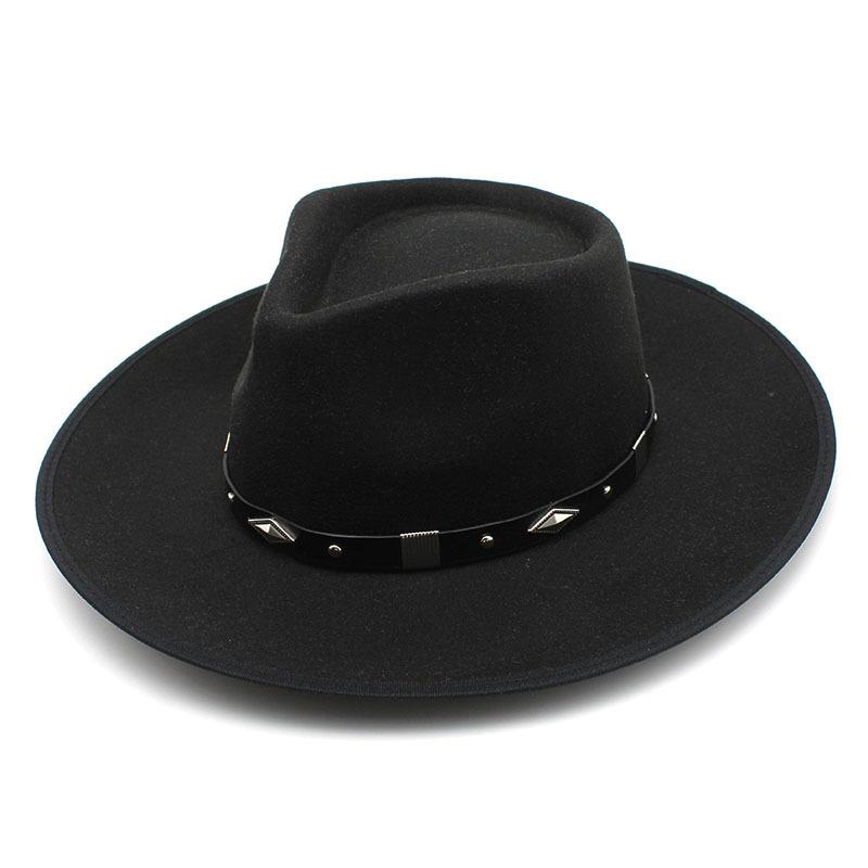 Vintage Woolen Hat British Hat Wide Brim Jazz Top Hat Versatile Hat Trendy Felt Hat