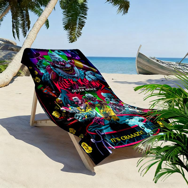Labyrinth, Killer Clowns aus dem Weltall Druck Strandtuch, Großes Weiches Schnelltrocknendes Handtuch für Strand Camping Schwimmen