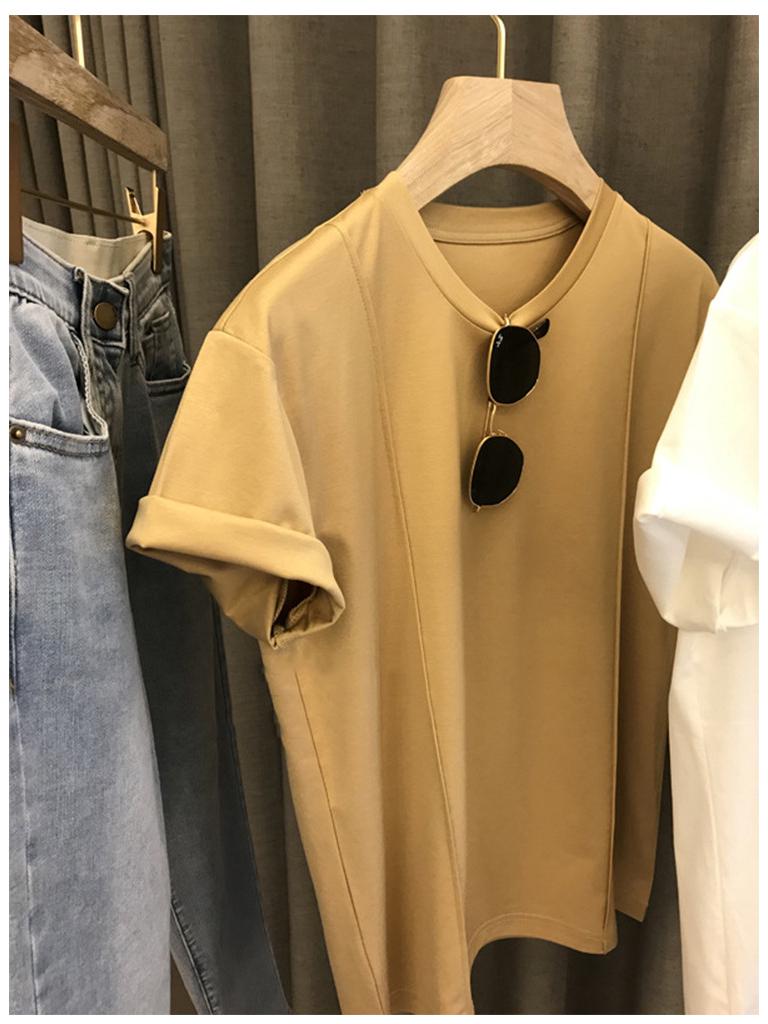 Damski bawełniany T-shirt z okrągłym dekoltem: Miękka, Mocne Szwy, Oddychająca, Wszechstronna, Koszulka z Krótkim Rękawem na Wiosnę/Lato.