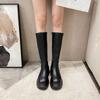 Fashion muffin knight boots single 2025 autumn new models but knee long women's boots black platform short boots waterproof table