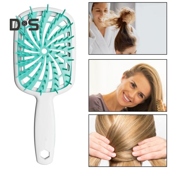 

Вентилируемая щетка для распутывания волос, эргономичная ручка, массаж головы для женщин и девочек, влажная и сухая, длинные вьющиеся, пушистые, расческа для укладки волос, парикмахерский инструмент жёлтый