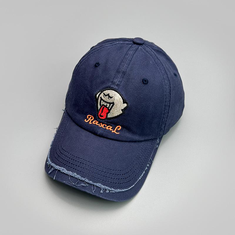 Summer Autumn Men's Women's Baseball Cap Hallowmas Cartoon Ghost Embroidery Caps Outdoor Casual Soft Top Curved Brim Couple Hat