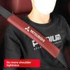 ysdf5 Car Leather Seat Belt Shoulder Protector Pad Soft Cover For Mitsubishi Logo Auto Interior Decorative Styling Parts Accessories