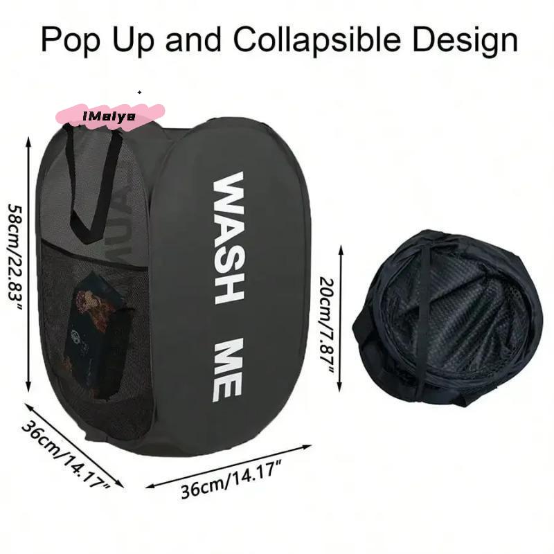 M-Portable Mesh Pop-Up Laundry Hamper with Wide Opening Breathable Collapsible Space-Saving Design for Home Organization
