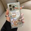 Clear Square Back Tube Case Protection For iPhone 15 Plus 11 12 16 ProMax 13 14 Pro Max Anti-Oxygen,Cartoon Bear Pattern Casing