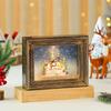 Seasonal Musical Picture Frame Feature Stmospheres LED Light Revolving Snowfalls And Durable Plastic Design