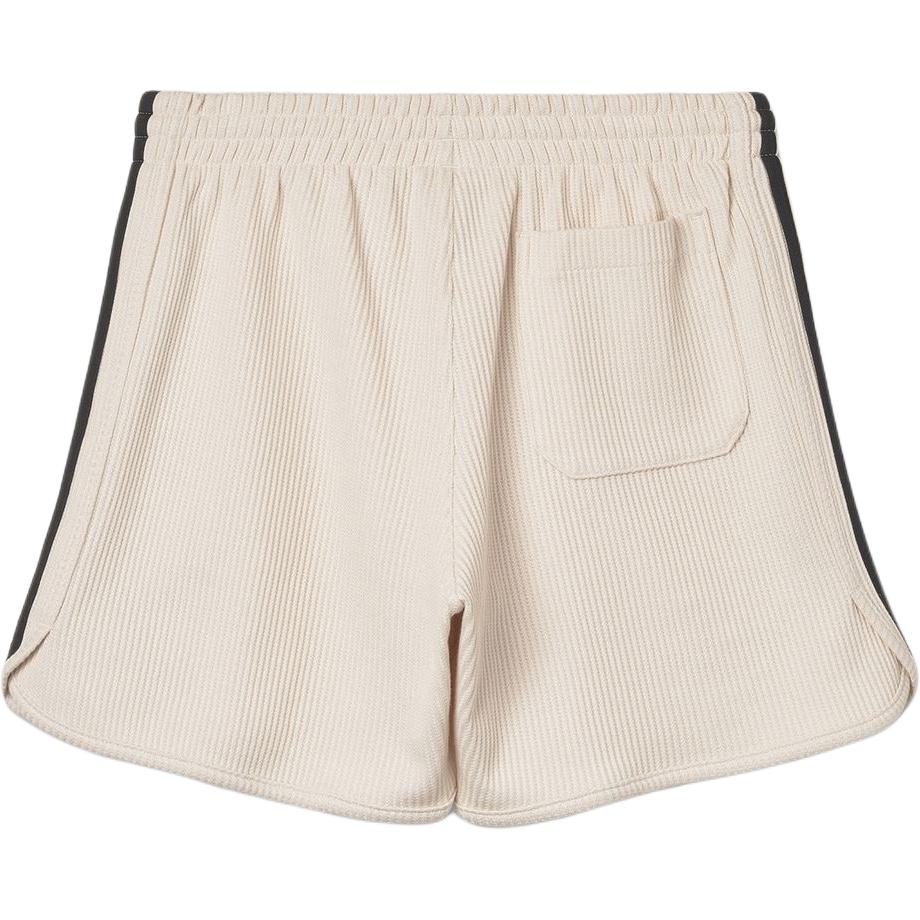 adidas Originals Striped Elastic Waist Three-Quarter Casual Shorts Women Shorts Beige JV9267