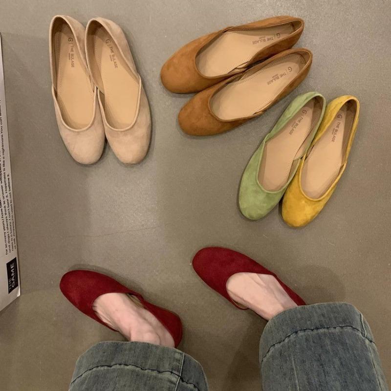 Bailamos Damen Square Toe Vintage Flats Weiche Loafer Bequeme Leder Ballerinas für Damen Kleiderschuhe Mujer Damenschuhe