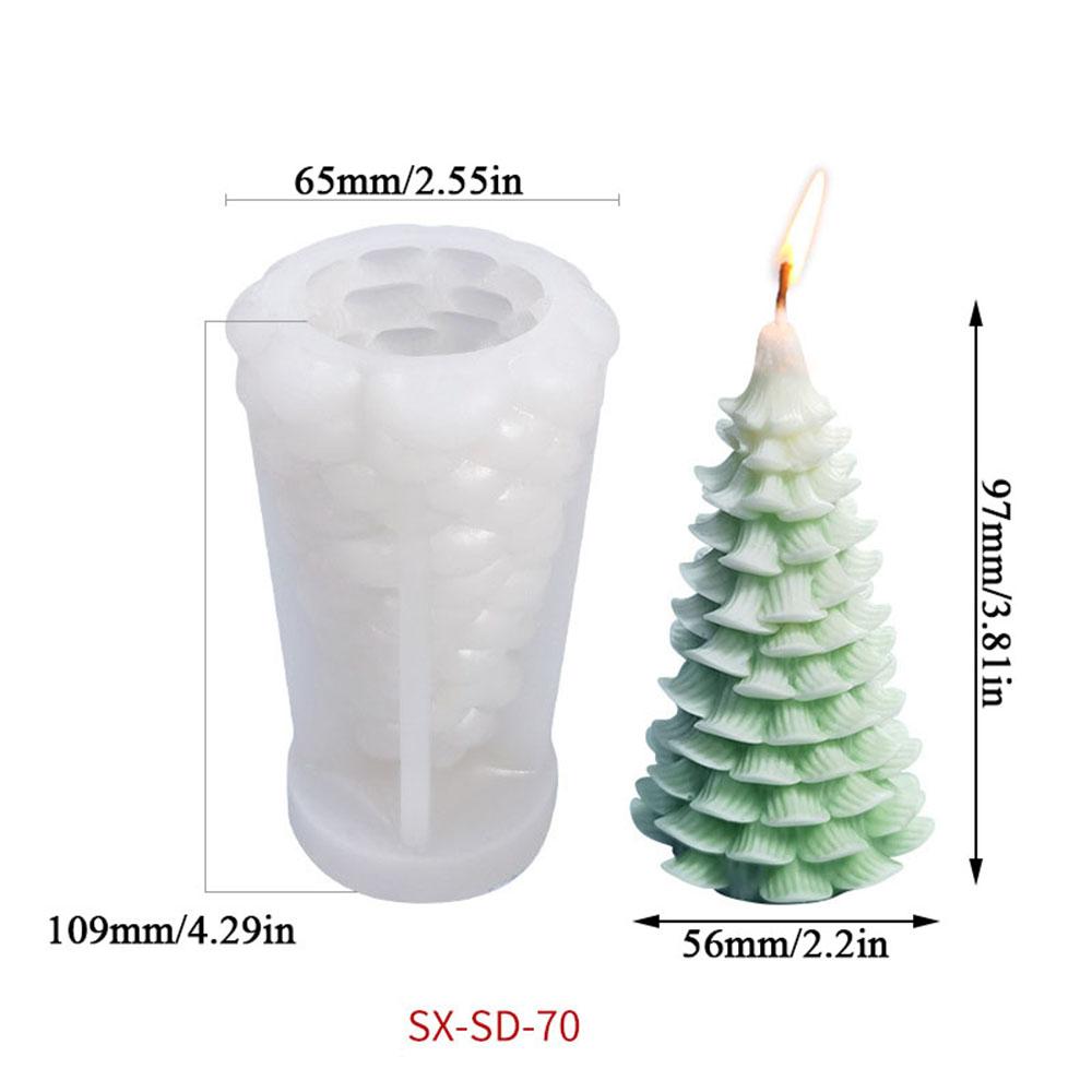 DIY Julgran Ljus Silikonformar Tall 3D-form För Handgjord Ljustillverkning Aromaterapi Gipsformar Julpyssel