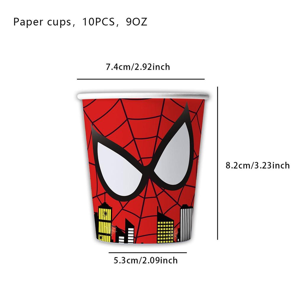 Marvel Spider-Man Party Set: Red Plates, Tablecloth, Napkins & Cutlery